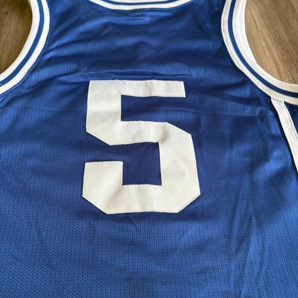 Vintage Nike Duke Basketball Tupac Jersey Men's Size 40 Stitched S/M Blue 20x30 - Picture 9 of 12